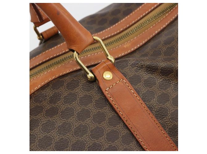 Céline CELINE Macadam Canvas Boston Bag PVC Leather Brown Gold - vista 18