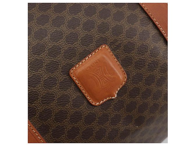Céline CELINE Macadam Canvas Boston Bag PVC Leather Brown Gold - vista 19