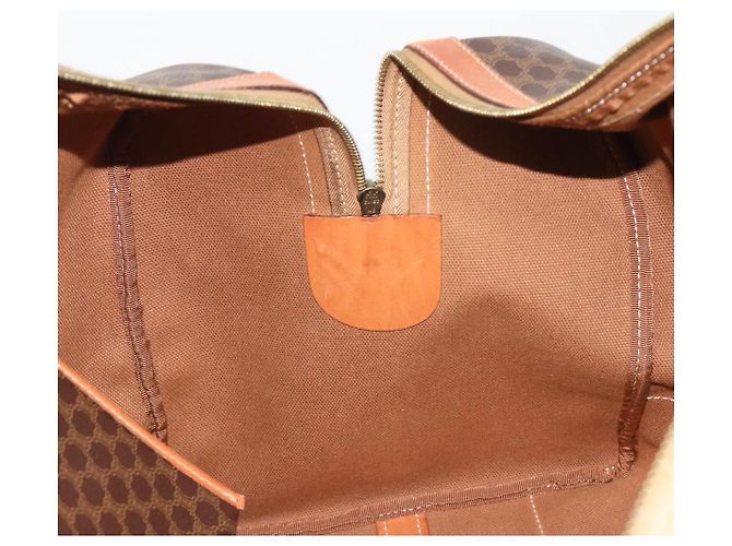 Céline CELINE Macadam Canvas Boston Bag PVC Leather Brown Gold - vista 20