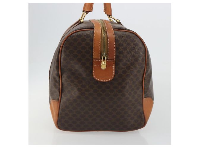 Céline CELINE Macadam Canvas Boston Bag PVC Leather Brown Gold - vista 3