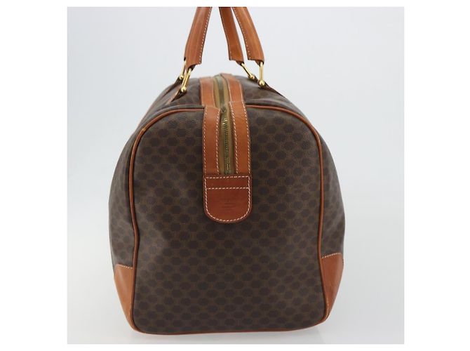 Céline CELINE Macadam Canvas Boston Bag PVC Leather Brown Gold - vista 4