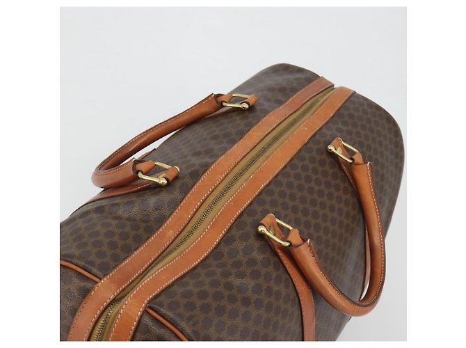 Céline CELINE Macadam Canvas Boston Bag PVC Leather Brown Gold - vista 6