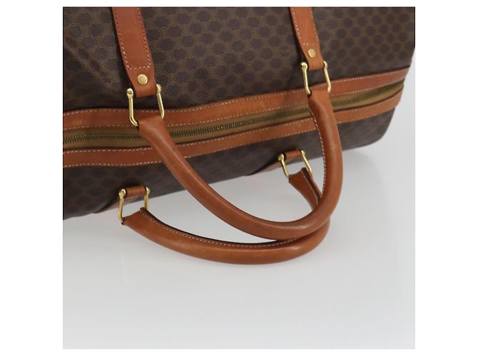 Céline CELINE Macadam Canvas Boston Bag PVC Leather Brown Gold - vista 7