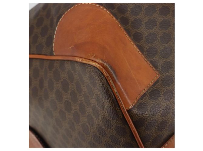 Céline CELINE Macadam Canvas Boston Bag PVC Leather Brown Gold - vista 9