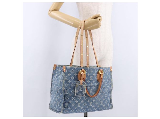 LOUIS VUITTON Monogram Denim On The Go MM Hand Bag Blue M46871 LV - vista 25