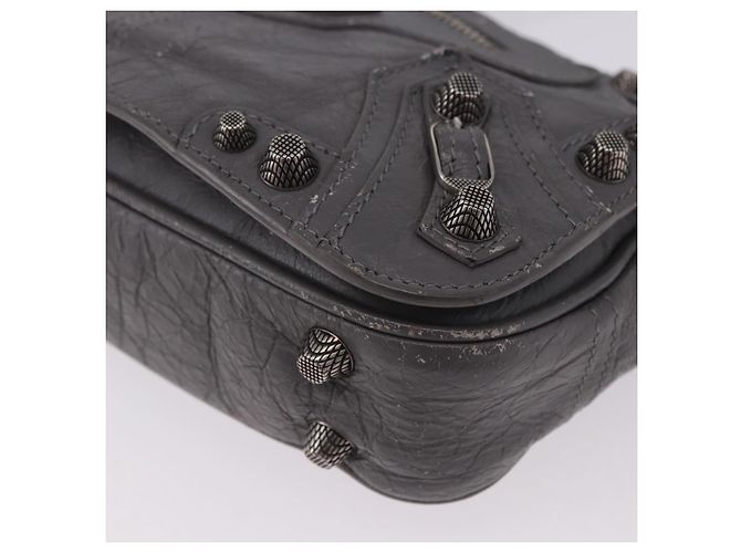 BALENCIAGA Le Cagole Shoulder Bag Leather 2way Gray Silver 719082 - vista 15