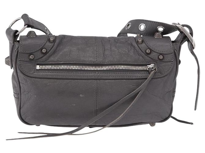 BALENCIAGA Le Cagole Shoulder Bag Leather 2way Gray Silver 719082 - vista 2