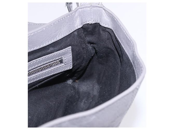 BALENCIAGA Le Cagole Shoulder Bag Leather 2way Gray Silver 719082 - vista 21