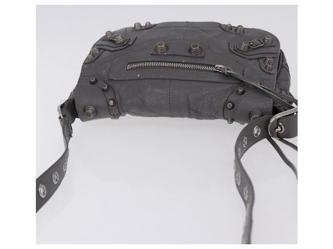 BALENCIAGA Le Cagole Shoulder Bag Leather 2way Gray Silver 719082 - vista 6