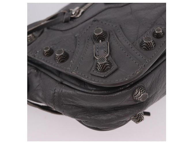 BALENCIAGA Le Cagole Shoulder Bag Leather 2way Gray Silver 719082 - vista 8