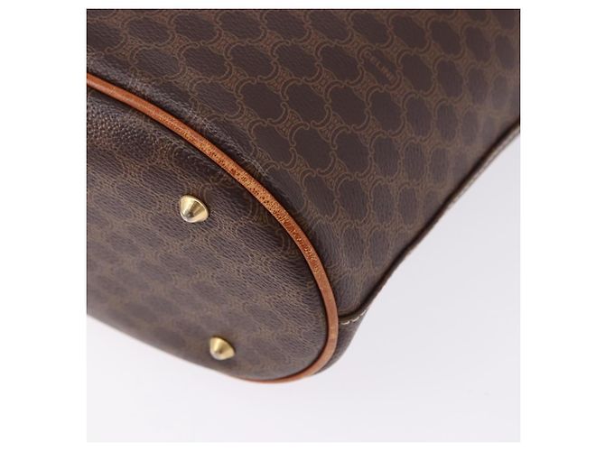 Céline CELINE Macadam Canvas Shoulder Bag PVC Leather Brown Gold - vista 16
