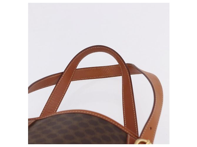 Céline CELINE Macadam Canvas Shoulder Bag PVC Leather Brown Gold - vista 8