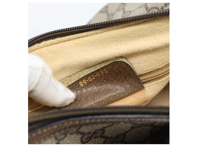 GUCCI GG Supreme Web Sherry Line Bag PVC Beige Gold 89 02 032 - Ansicht 12