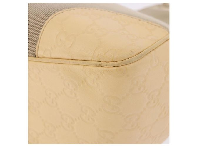 GUCCI GG Canvas Guccissima Hand Bag Leather Beige Gold 257268 - vista 16