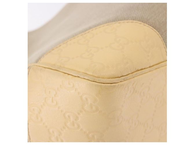 GUCCI GG Canvas Guccissima Hand Bag Leather Beige Gold 257268 - vista 17