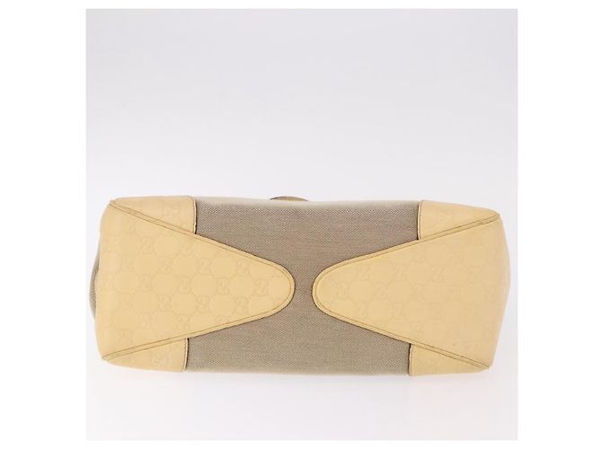 GUCCI GG Canvas Guccissima Hand Bag Leather Beige Gold 257268 - vista 6