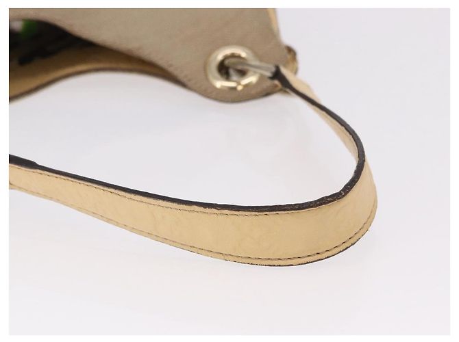 GUCCI GG Canvas Guccissima Hand Bag Leather Beige Gold 257268 - vista 8
