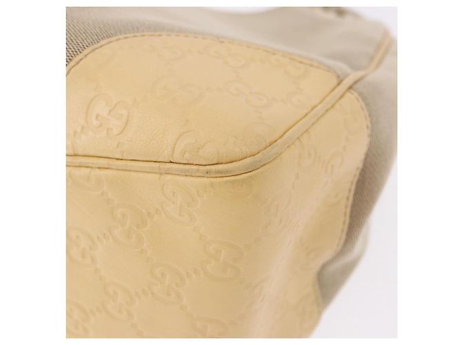 GUCCI GG Canvas Guccissima Hand Bag Leather Beige Gold 257268 - vista 9