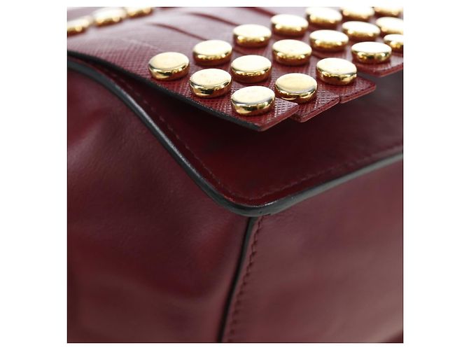 PRADA Shoulder Bag Safiano leather Bordeaux Gold - vista 15