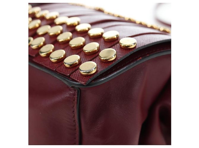 PRADA Shoulder Bag Safiano leather Bordeaux Gold - vista 16