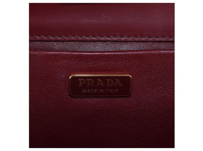 PRADA Shoulder Bag Safiano leather Bordeaux Gold - vista 20