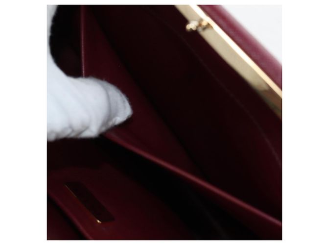 PRADA Shoulder Bag Safiano leather Bordeaux Gold - vista 24