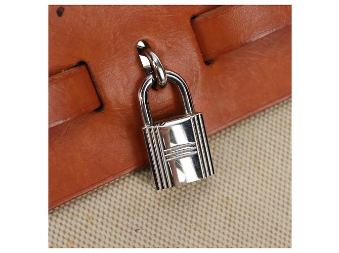 Hermès HERMES Herbag A Dos Backpack Canvas 2way Beige Silver - vista 20