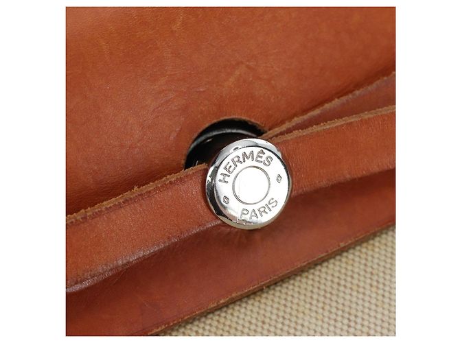 Hermès HERMES Herbag A Dos Backpack Canvas 2way Beige Silver - vista 22