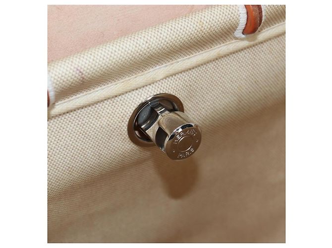 Hermès HERMES Herbag A Dos Backpack Canvas 2way Beige Silver - vista 23