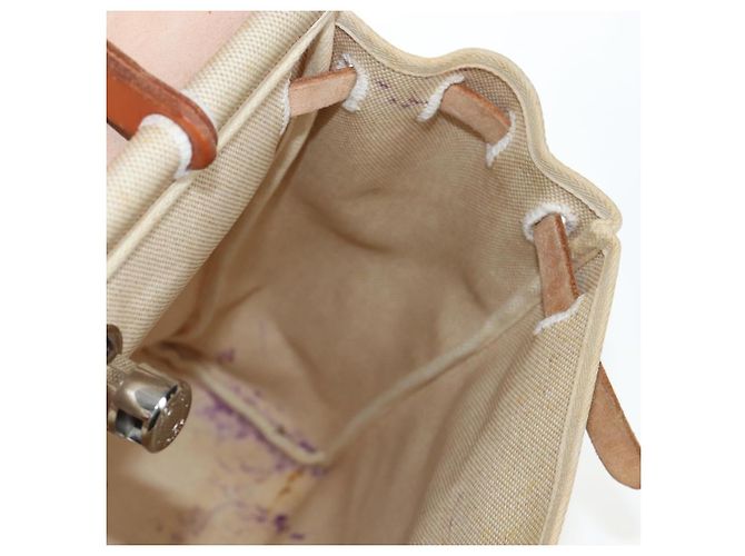 Hermès HERMES Herbag A Dos Backpack Canvas 2way Beige Silver - vista 25
