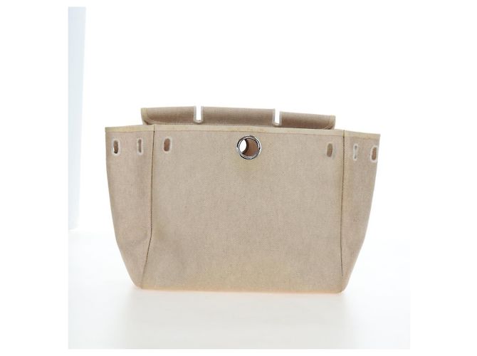 Hermès HERMES Herbag A Dos Backpack Canvas 2way Beige Silver - vista 27
