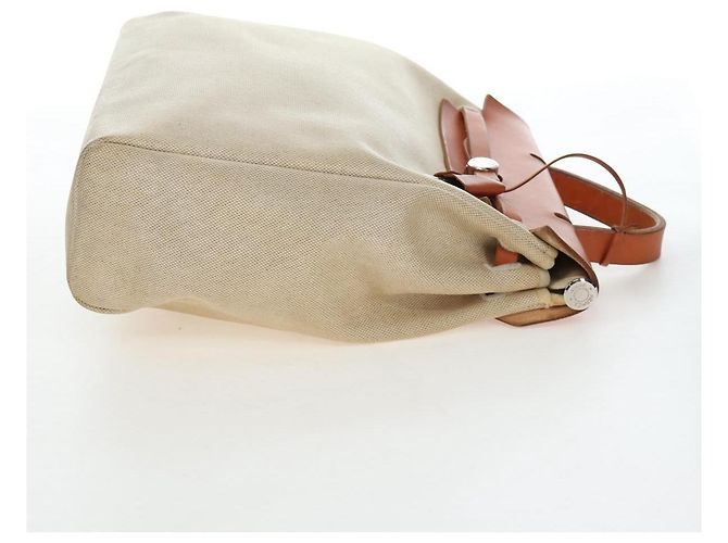 Hermès HERMES Herbag A Dos Backpack Canvas 2way Beige Silver - vista 4