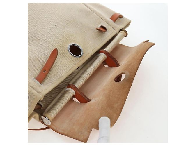 Hermès HERMES Herbag A Dos Backpack Canvas 2way Beige Silver - vista 9
