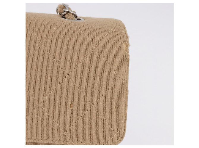 CHANEL Matelasse 25 Chain Shoulder Bag Cotton Beige Silver CC - vista 2