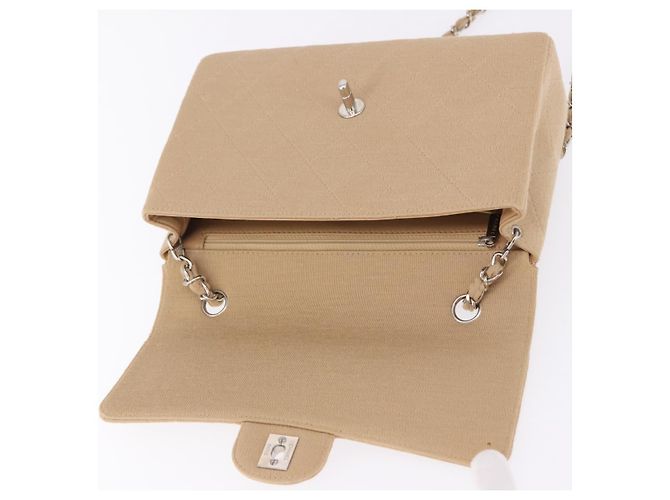 CHANEL Matelasse 25 Chain Shoulder Bag Cotton Beige Silver CC - vista 20
