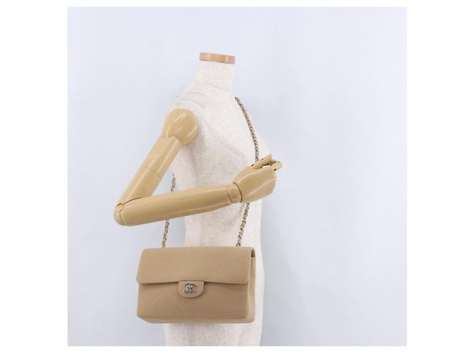 CHANEL Matelasse 25 Chain Shoulder Bag Cotton Beige Silver CC - vista 30