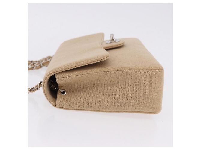 CHANEL Matelasse 25 Chain Shoulder Bag Cotton Beige Silver CC - vista 5