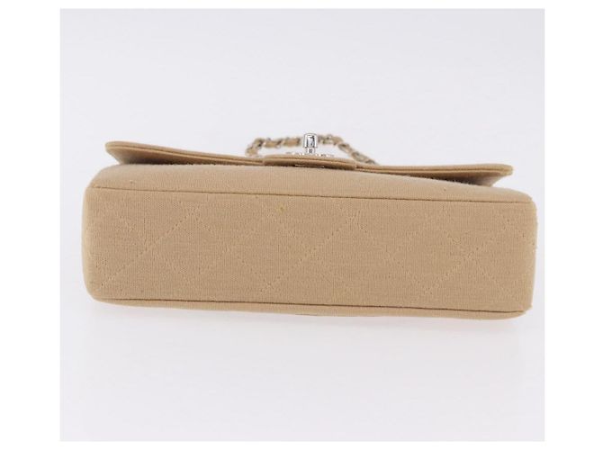 CHANEL Matelasse 25 Chain Shoulder Bag Cotton Beige Silver CC - vista 6
