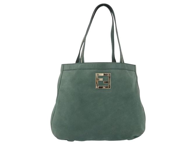 FENDI Hand Bag Leather Green Gold - vista 13