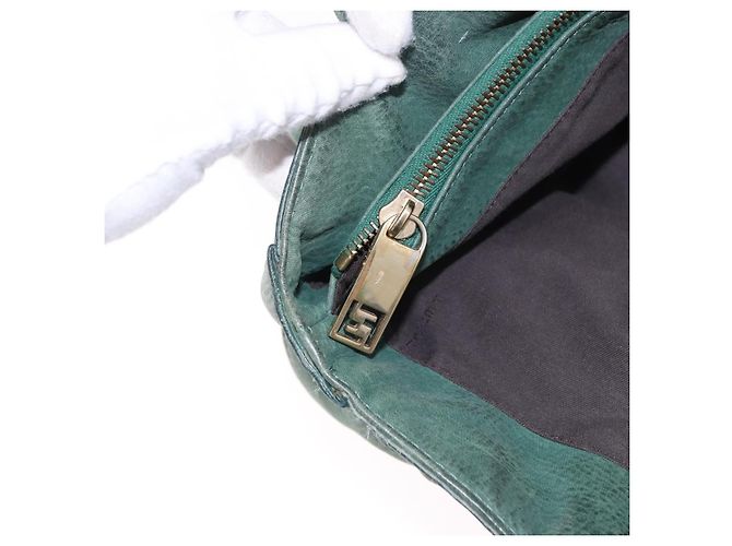 FENDI Hand Bag Leather Green Gold - vista 24