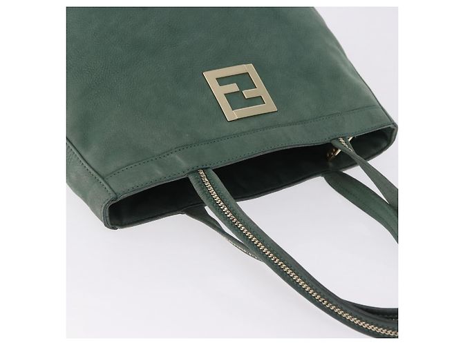 FENDI Hand Bag Leather Green Gold - vista 7