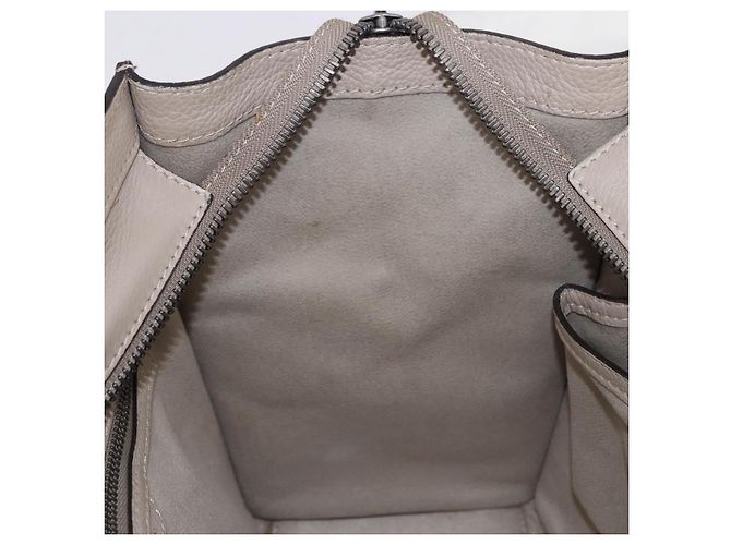 Céline CELINE Luggage Micro Shopper Hand Bag Leather Beige - vista 20