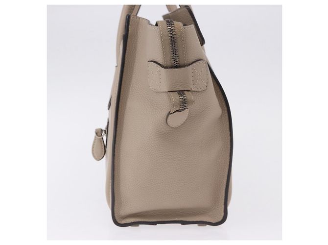 Céline CELINE Luggage Micro Shopper Hand Bag Leather Beige - vista 3