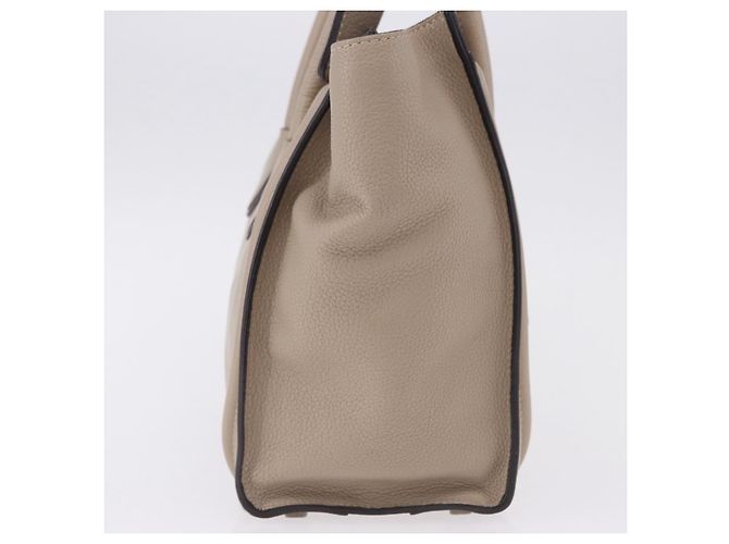 Céline CELINE Luggage Micro Shopper Hand Bag Leather Beige - vista 4
