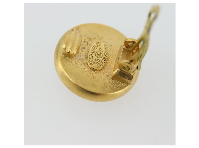 CHANEL Earring Metal Gold Tone Red CC - vista 11