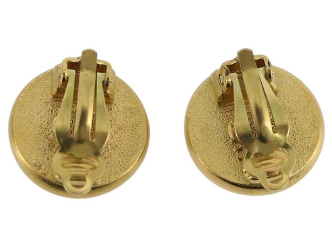 CHANEL Earring Metal Gold Tone Red CC - vista 3