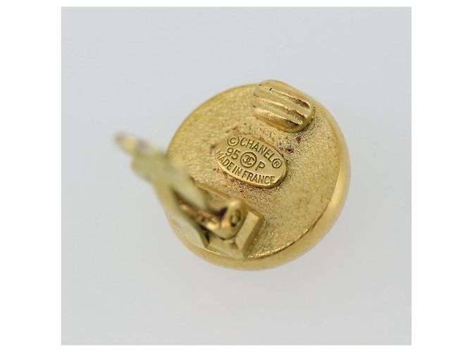 CHANEL Earring Metal Gold Tone Red CC - vista 7