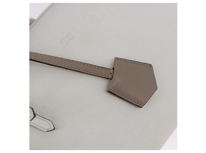 Borsa a tracolla FENDI in pelle bianca e argento, autentica bs36311A - vista 19