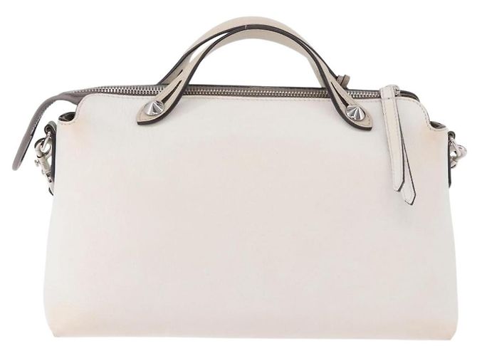 Borsa a tracolla FENDI in pelle bianca e argento, autentica bs36311A - vista 3