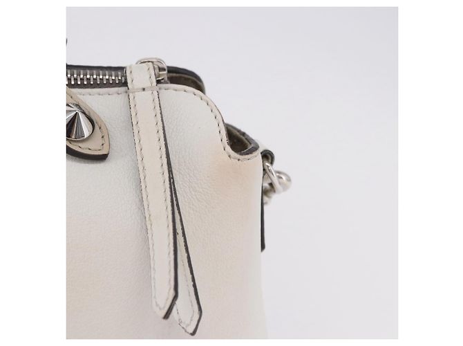 Borsa a tracolla FENDI in pelle bianca e argento, autentica bs36311A - vista 4